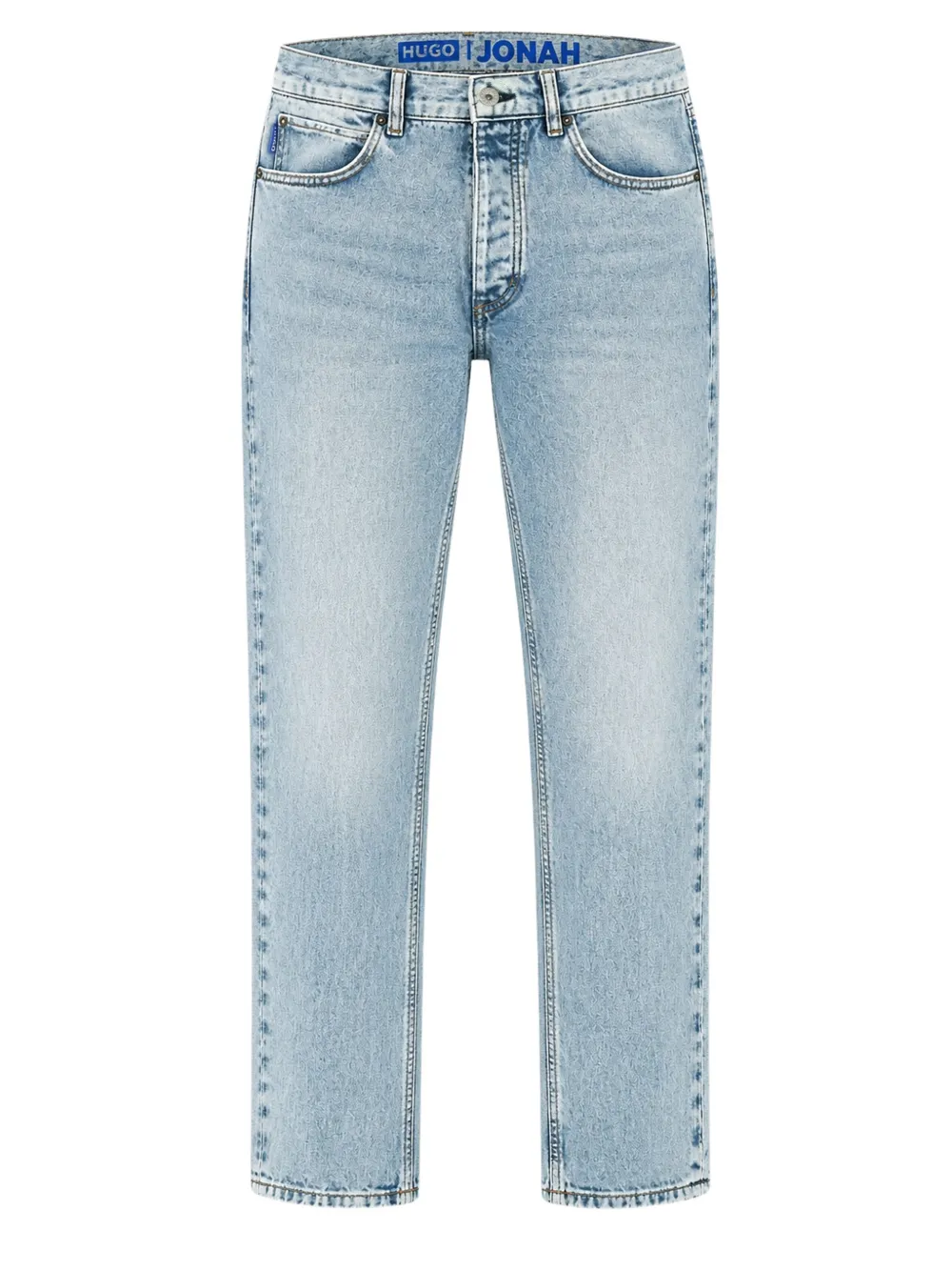 HUGO Regular-fit jeans van lichtblauwe twill stof