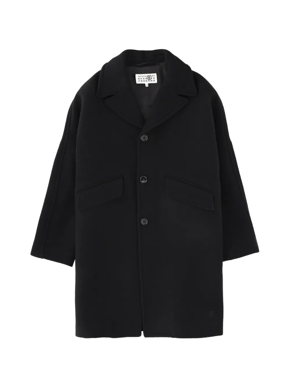 MM6 Maison Margiela Kids notched-lapel single-breasted coat Zwart