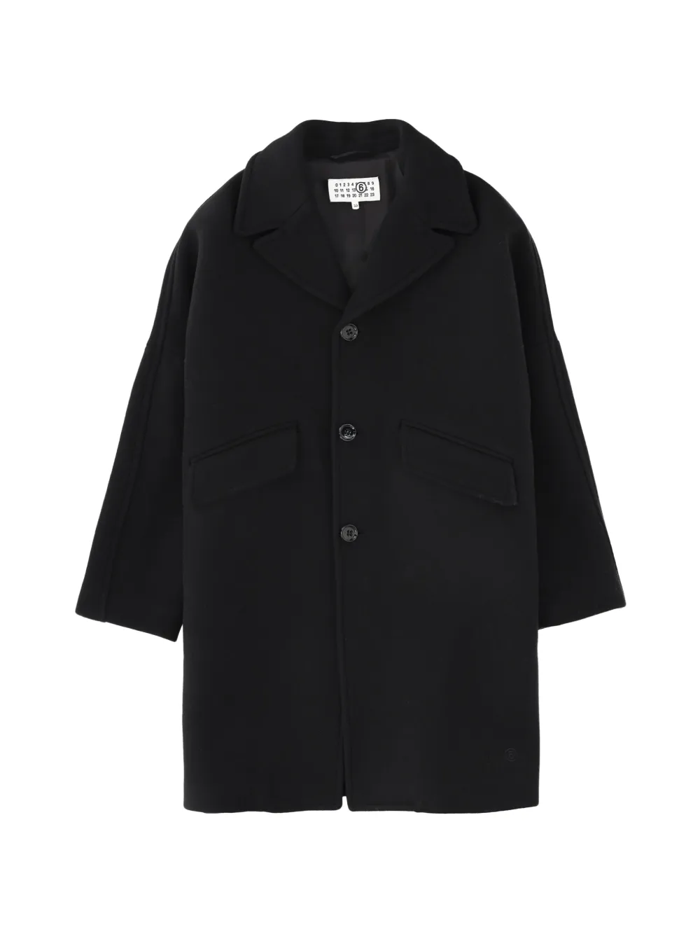 MM6 Maison Margiela Kids notched-lapel single-breasted coat Zwart