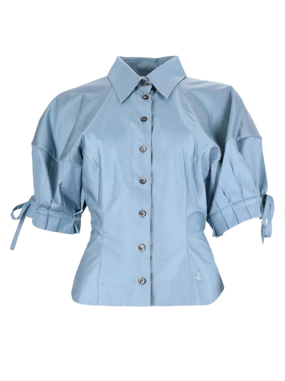 Vivienne Westwood Geplooide blouse met striksluiting Blauw