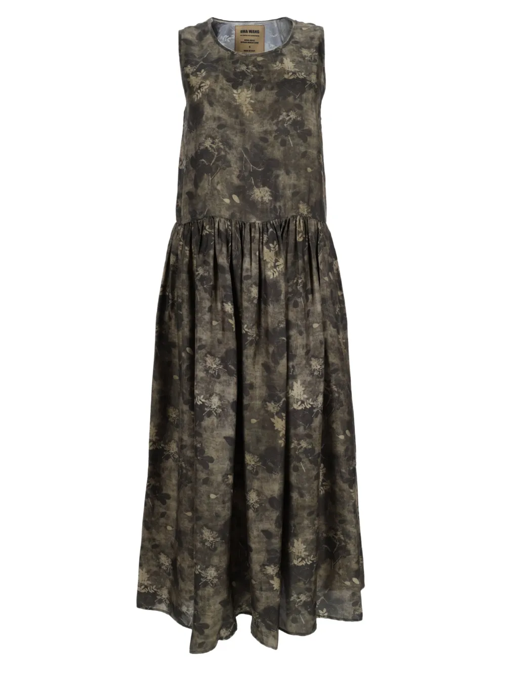 Uma Wang Ardal gesmockte maxi-jurk met bloemenprint Groen