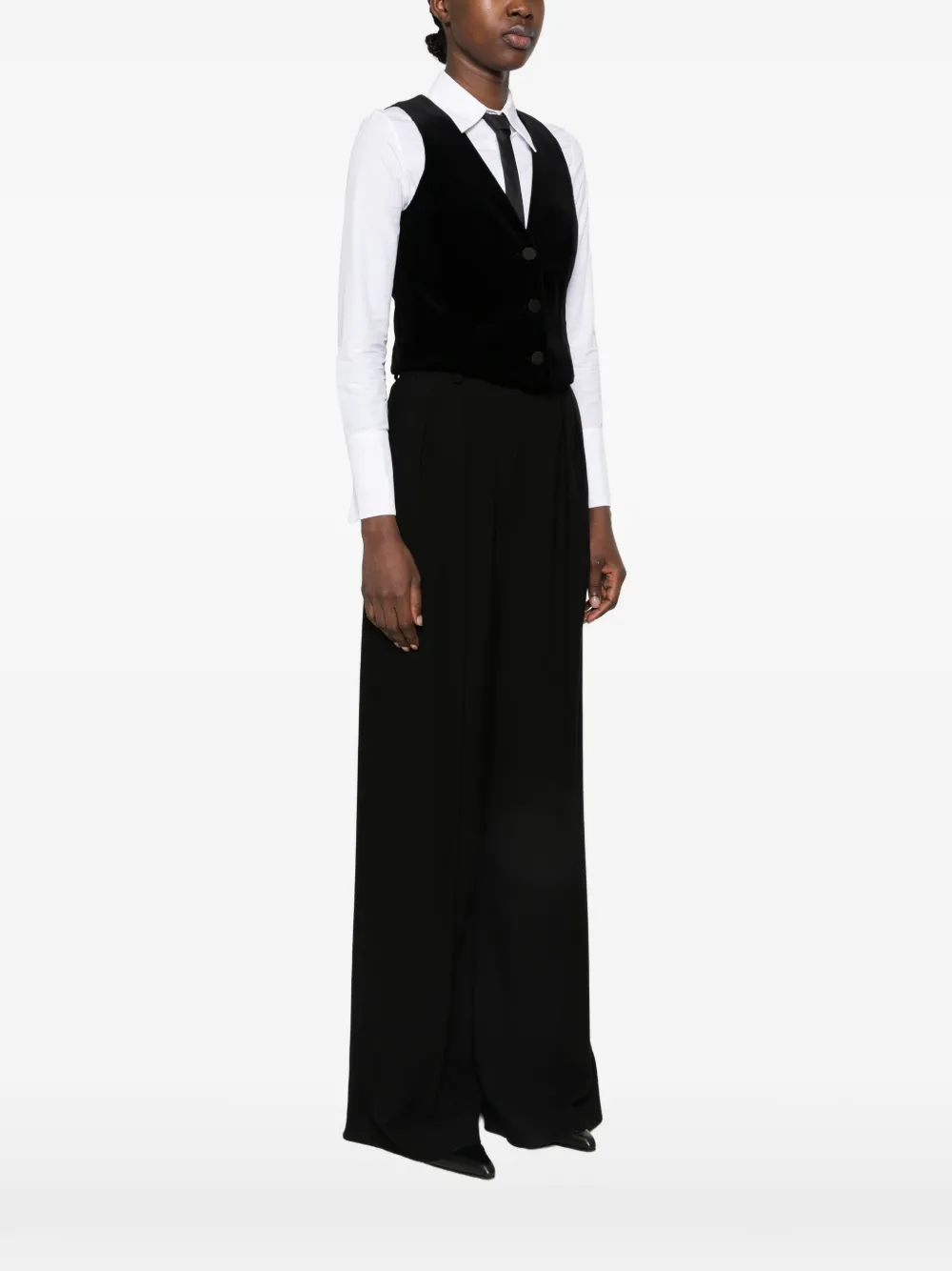 Max Mara Gilet met fluweel-effect Zwart