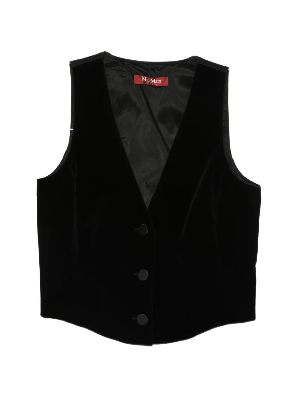 Max Mara velvet-effect waistcoat - Schwarz