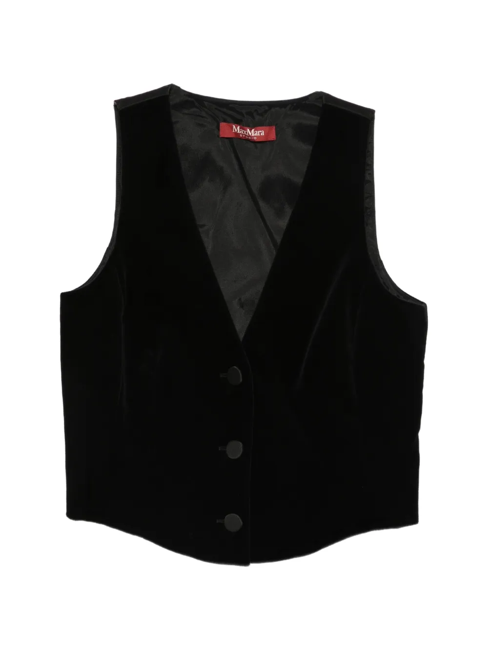 Max Mara velvet-effect waistcoat - Black