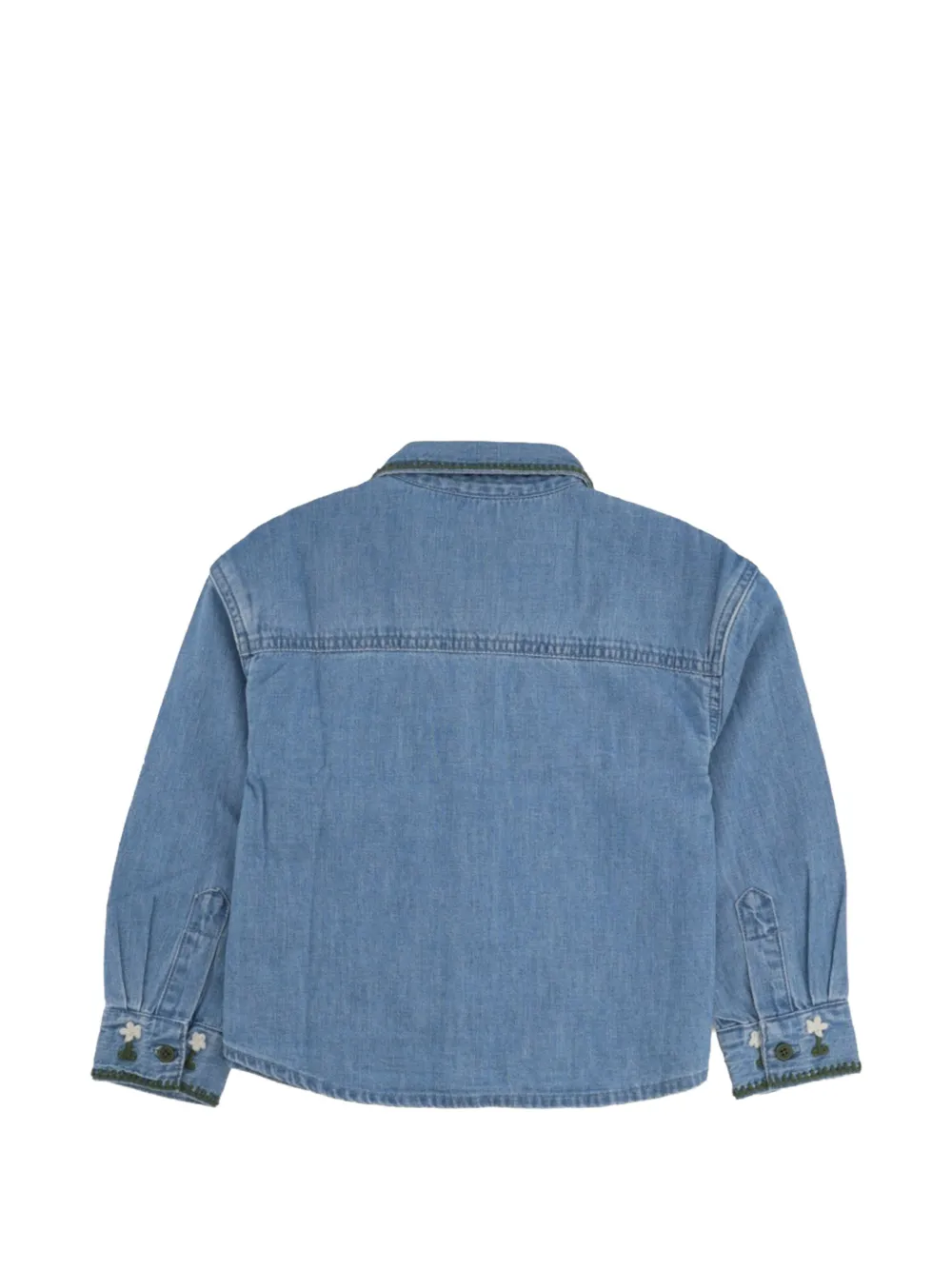 Stella McCartney Kids embroidered denim shirt Blauw
