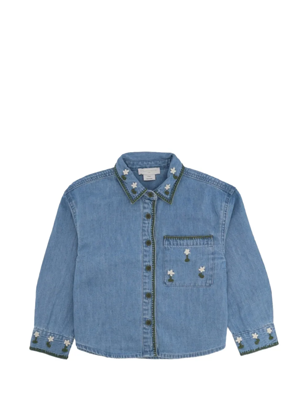 Stella McCartney Kids embroidered denim shirt - Bleu