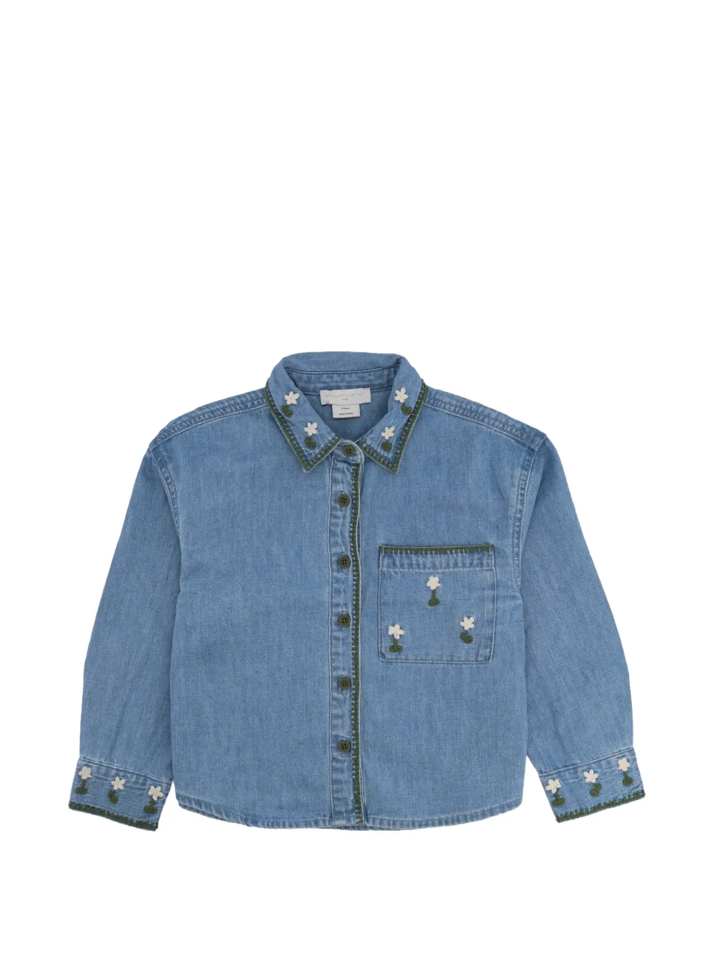 Stella McCartney Kids embroidered denim shirt - Blu