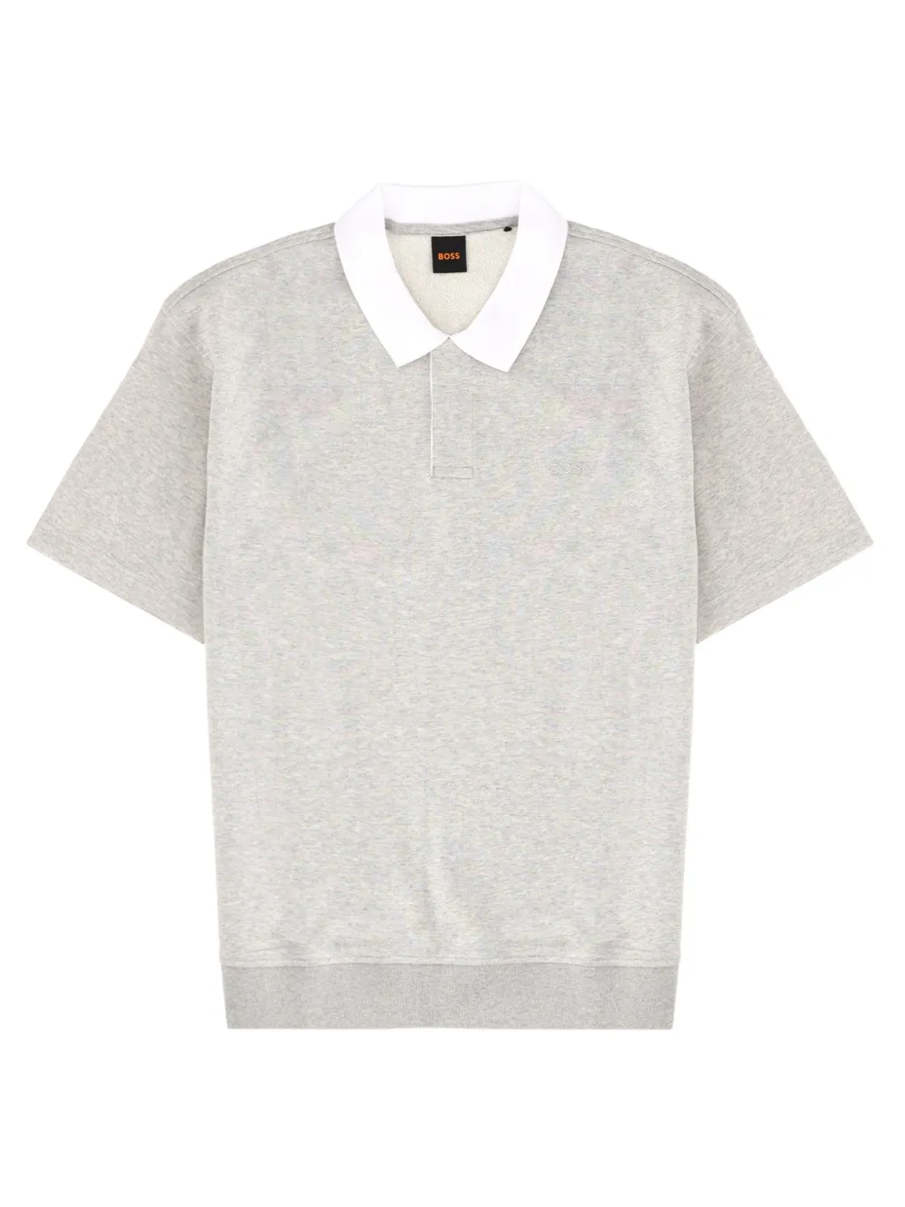 BOSS Poloshirt met geborduurd logo en contrasterende kraag Grijs