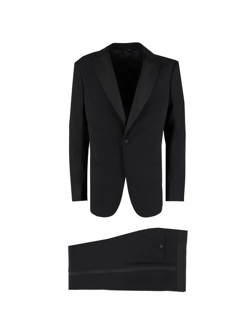 Giorgio Armani peak-lapel wool suit (set of two) - Nero