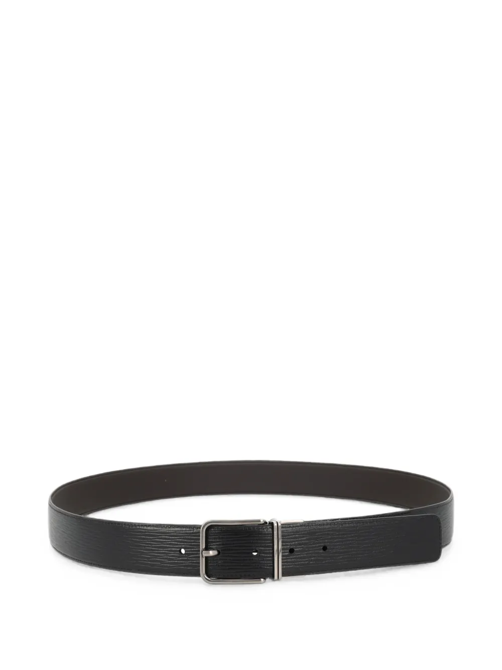 Zegna Leren riem met textuur Zwart