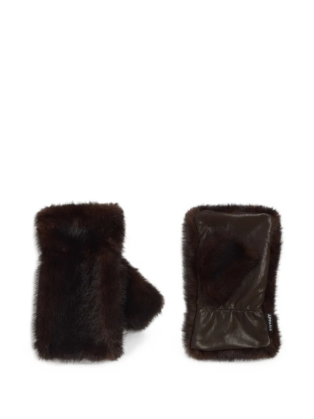 Apparis Harper vingerloze handschoenen van imitatiebont Bruin