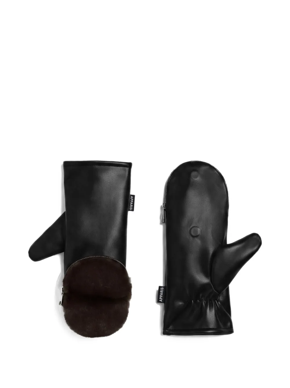 Apparis Noa Zip-fastening Mittens In Black