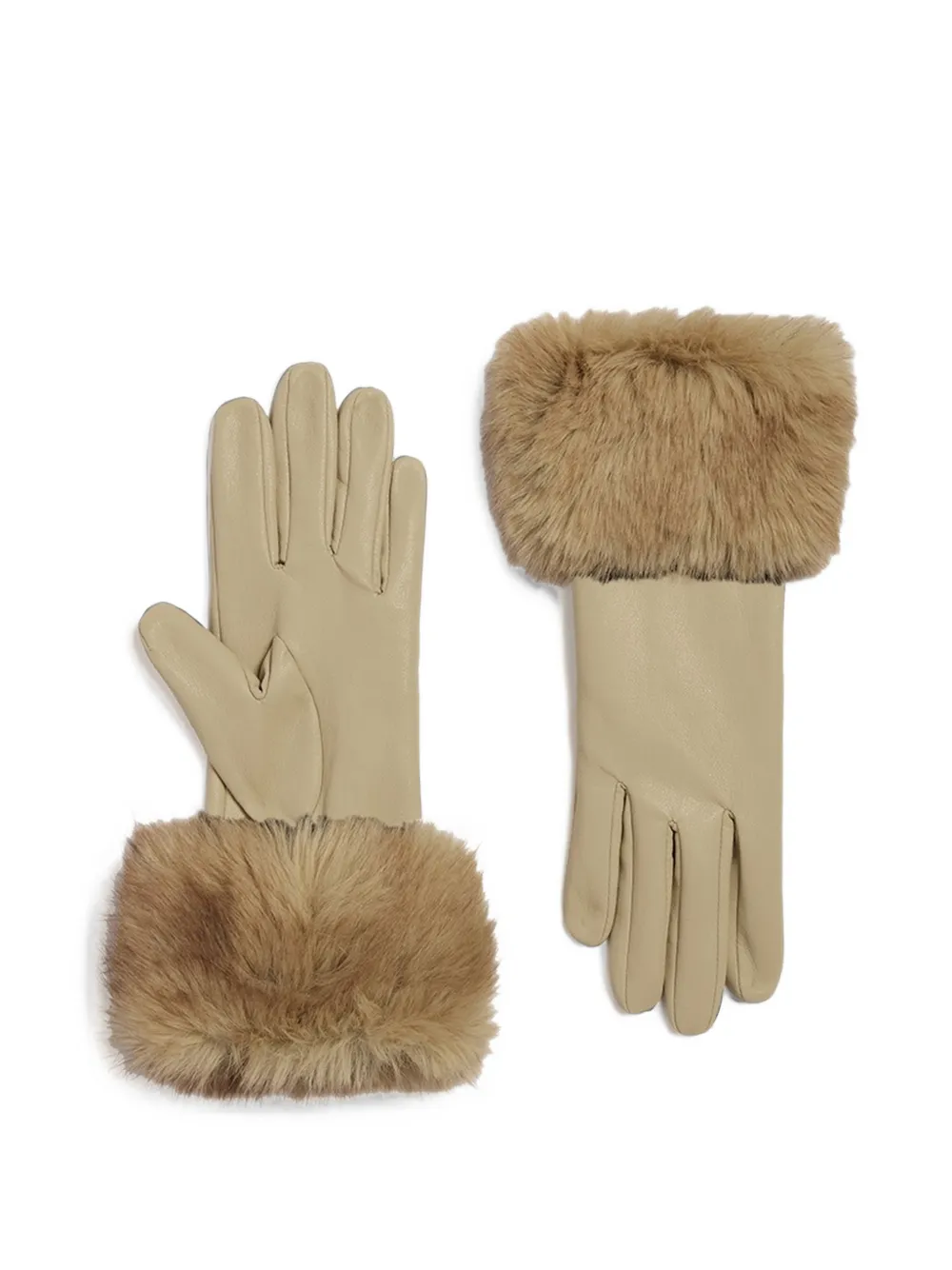 Apparis Betty faux-fur-trim gloves - Tons neutres Apparis Betty faux-fur-trim gloves - Tons neutres