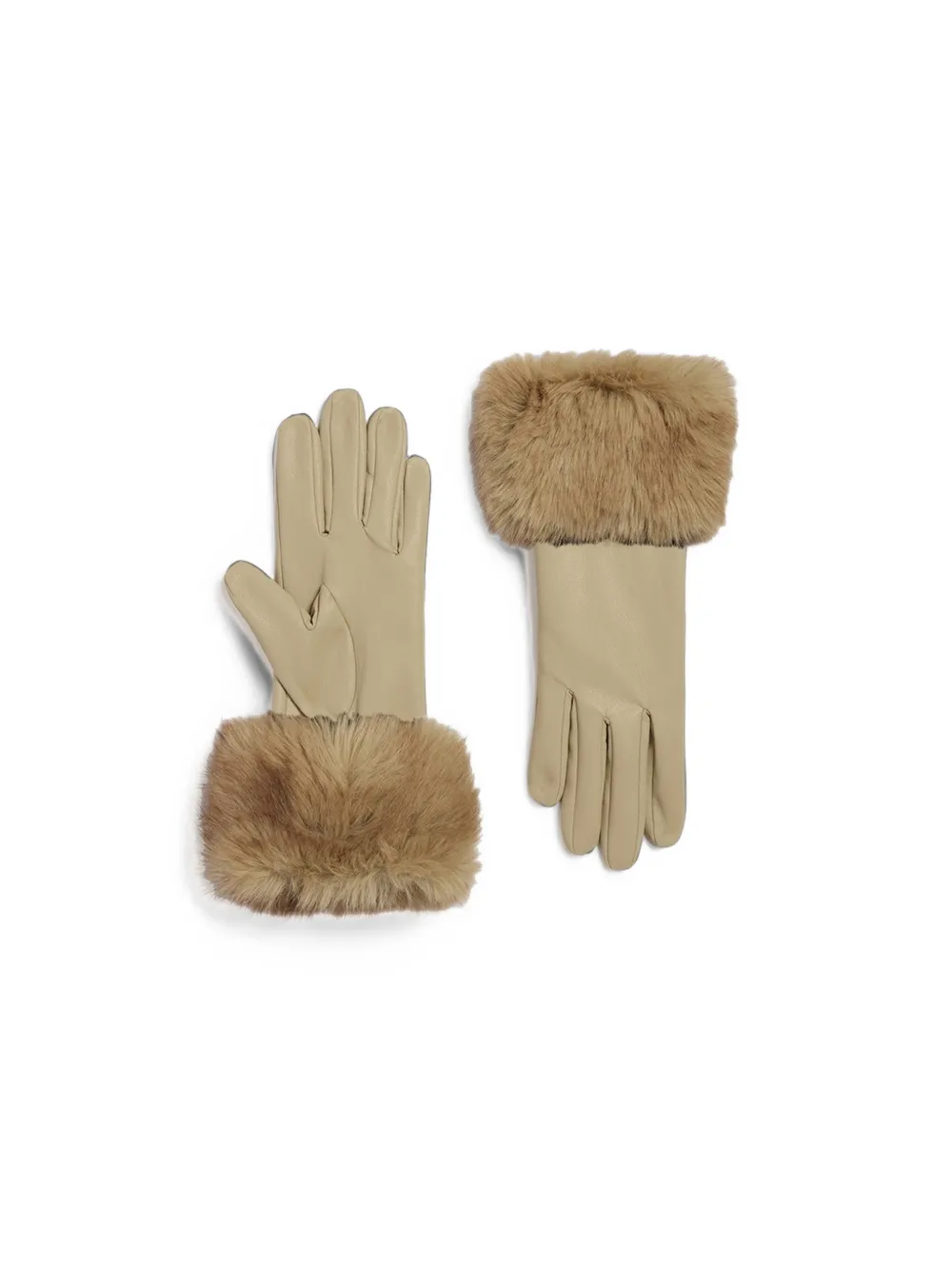 Apparis Betty handschoenen met afwerking van imitatiebont Beige