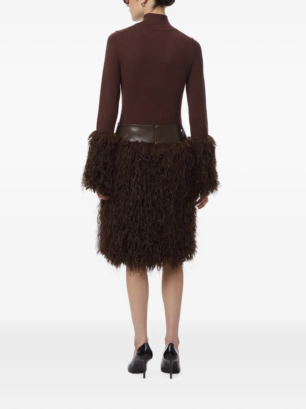 Apparis Aspen straight midi-rok van imitatiebont Bruin