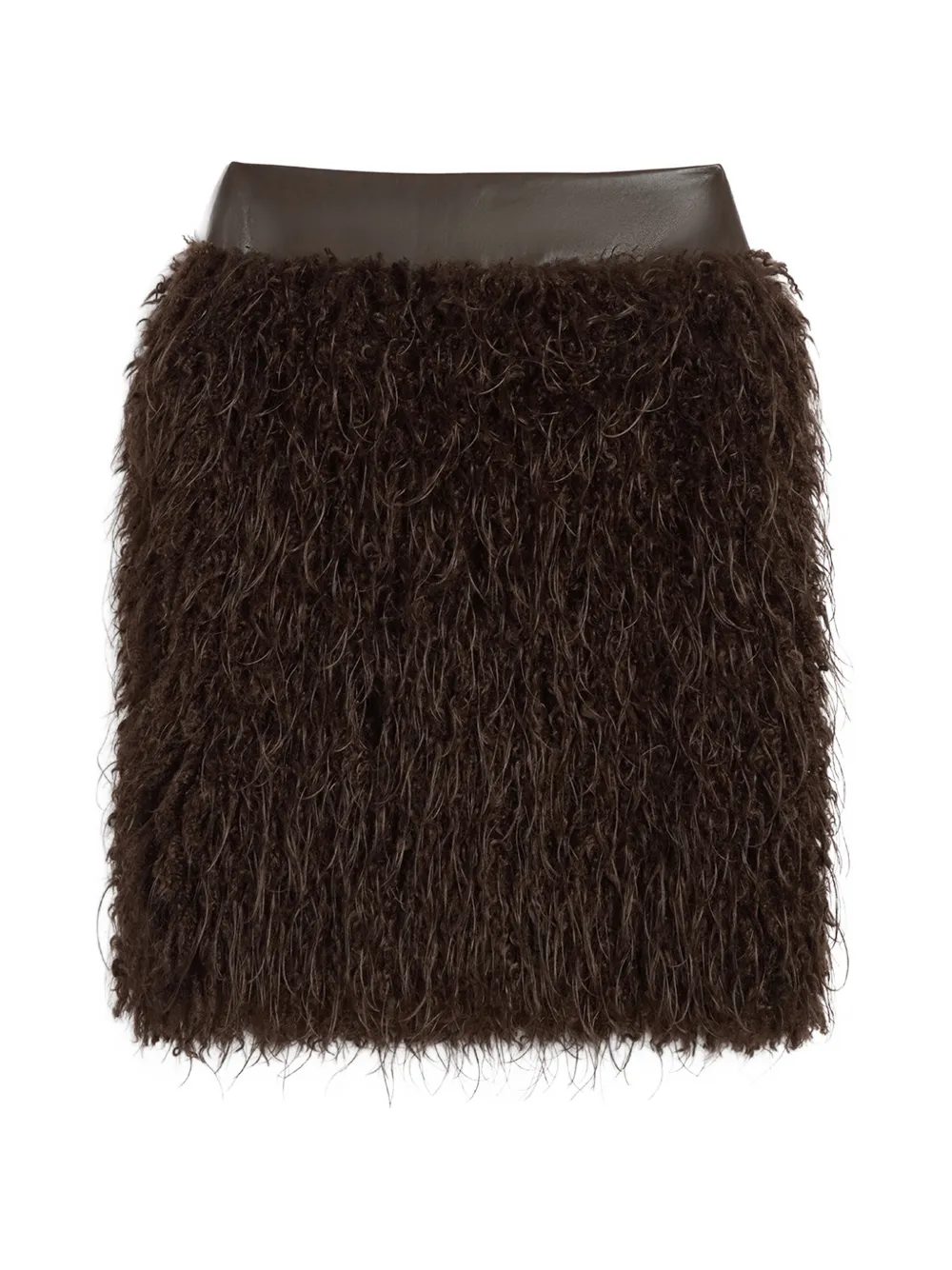Apparis Aspen faux-fur straight midi skirt - Marron Apparis Aspen faux-fur straight midi skirt - Marron