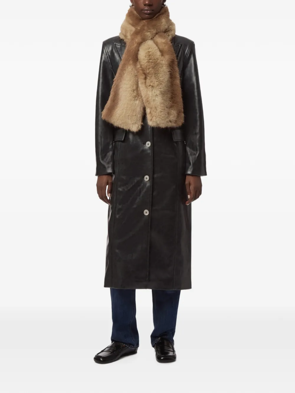 Apparis Kai sjaal van imitatiebont Beige