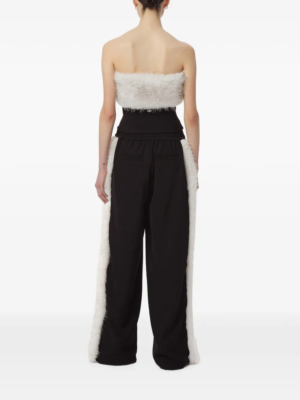 Apparis Ivy broek met afwerking van imitatiebont Zwart