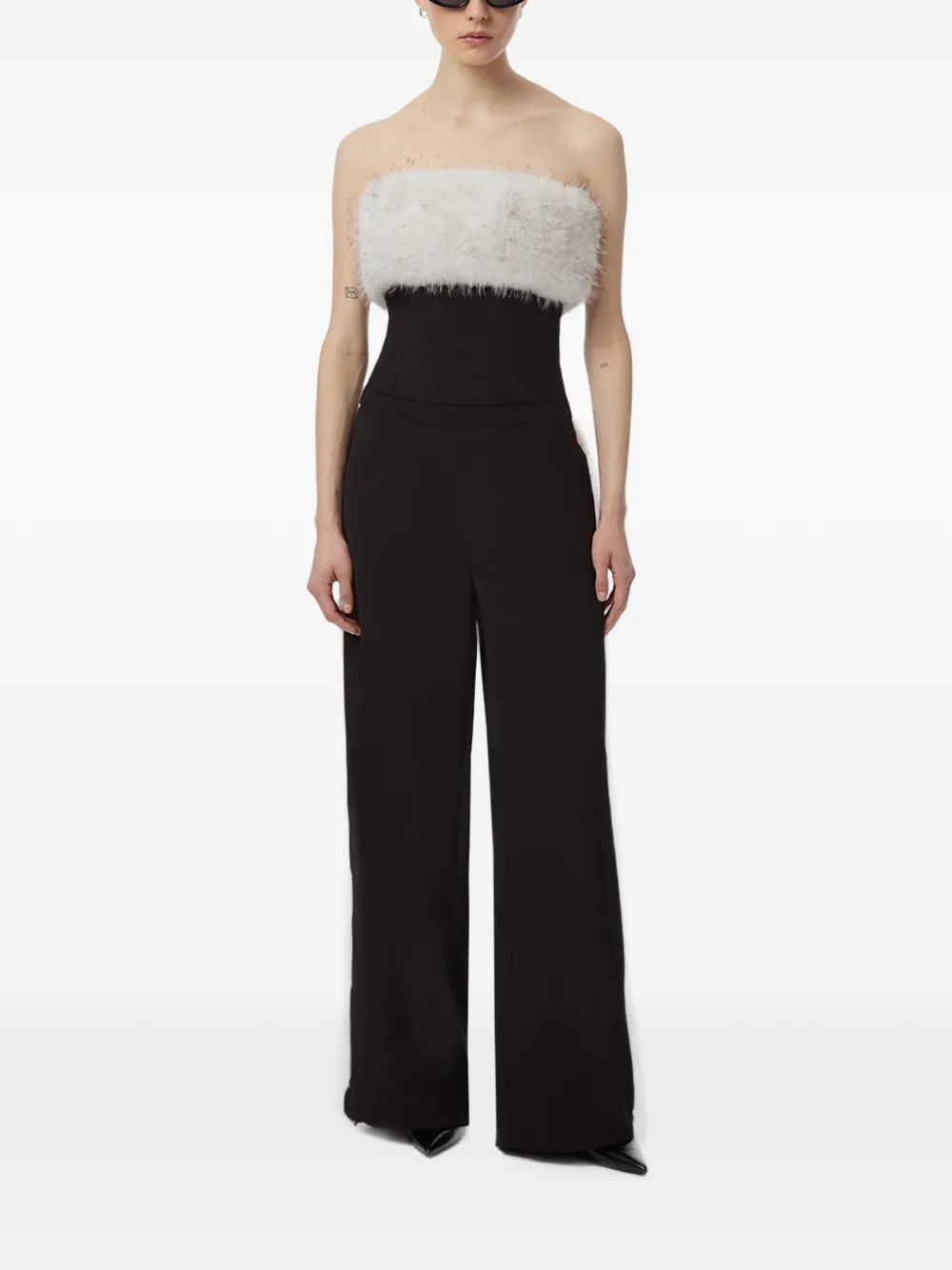Apparis Ivy broek met afwerking van imitatiebont Zwart