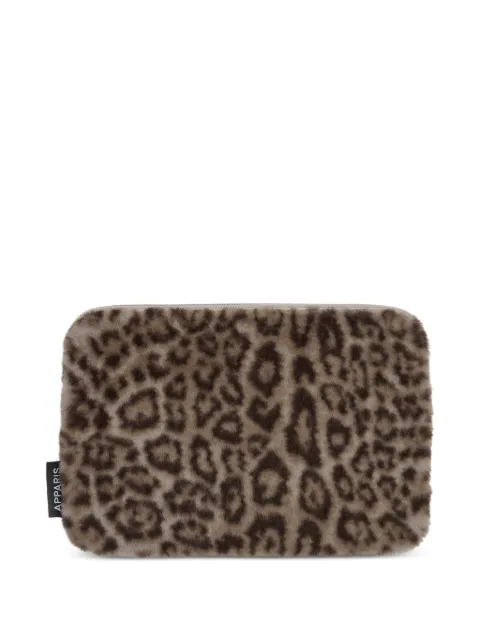 Apparis leopard-print faux-fur laptop sleeve