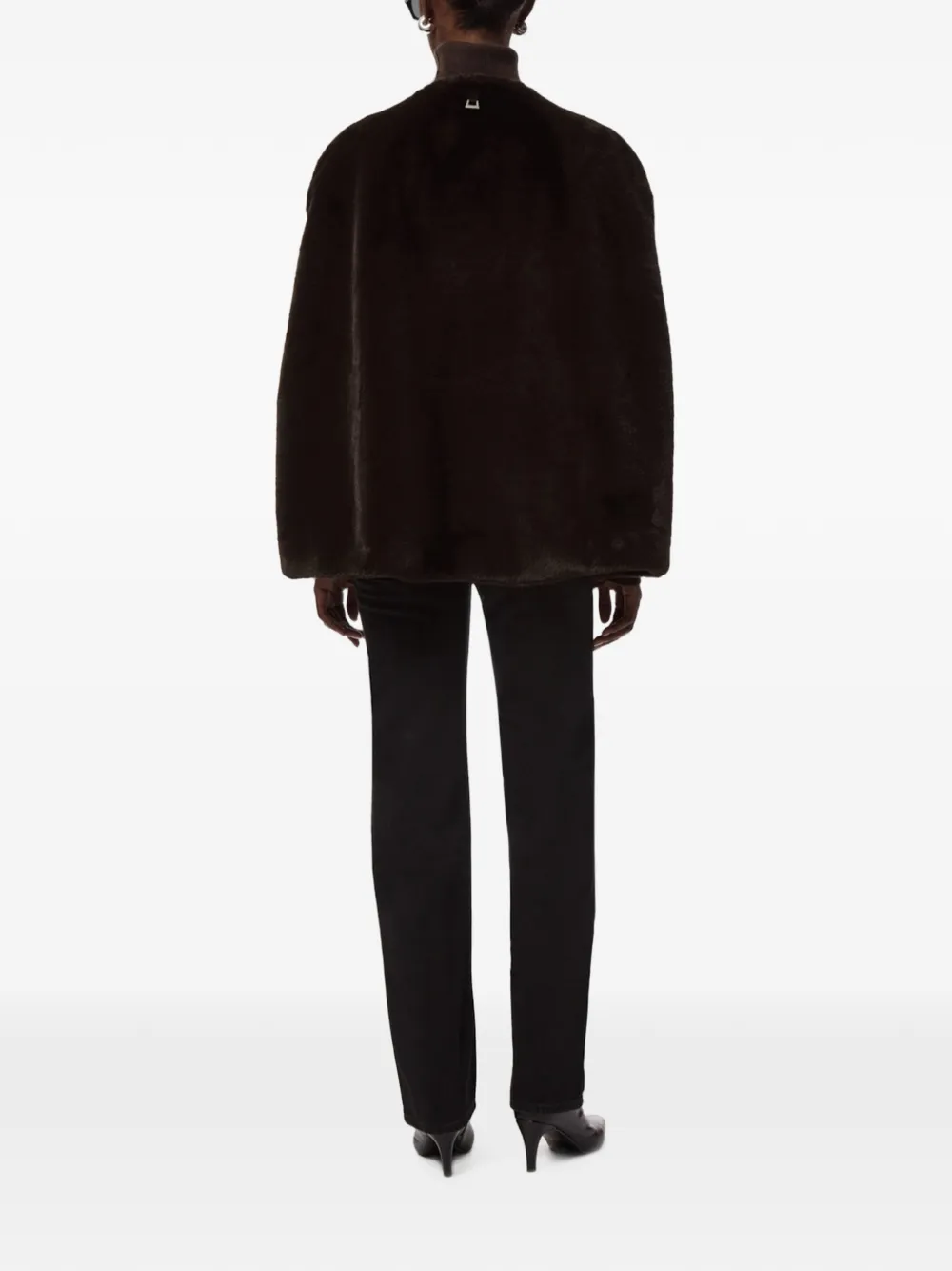 Apparis Sloane cape van imitatiebont Bruin
