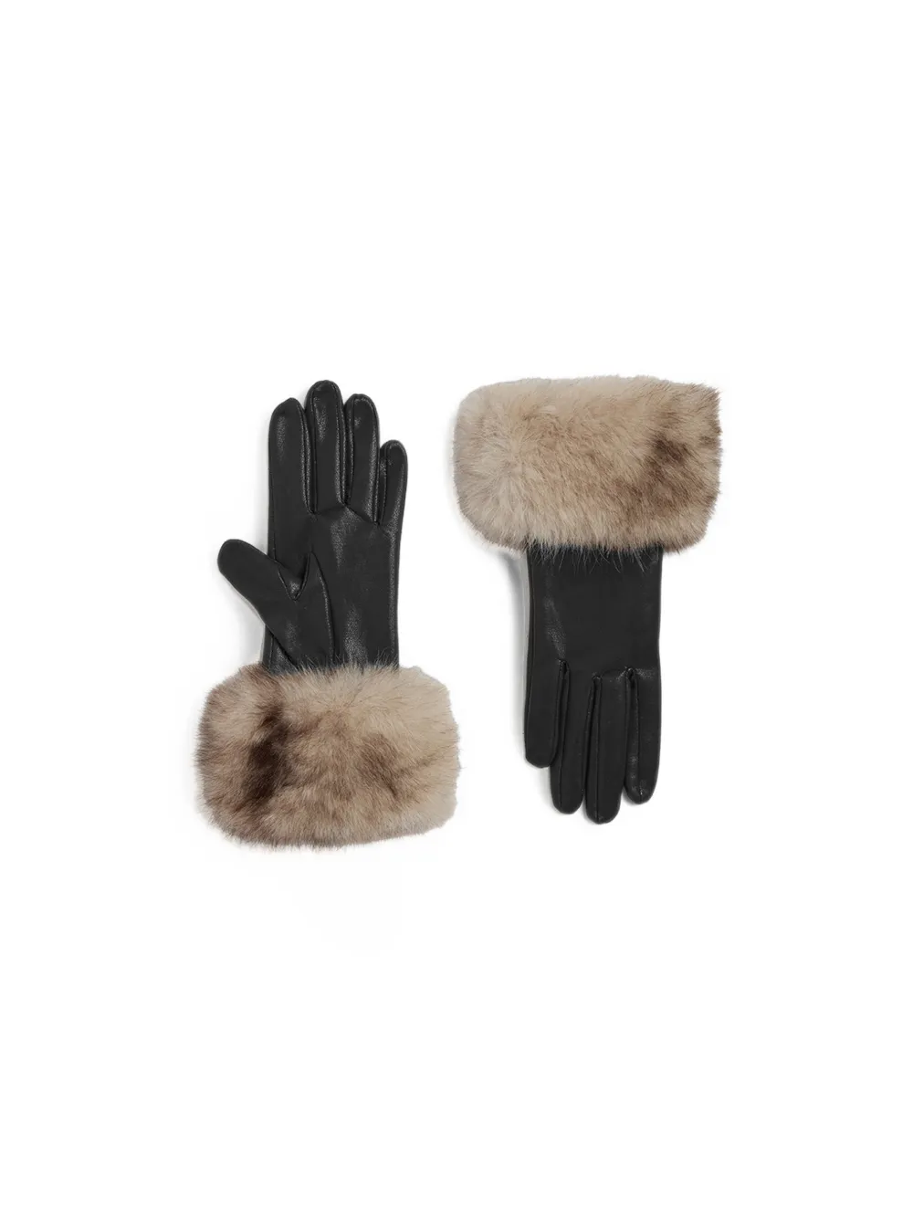 Apparis Betty handschoenen met afwerking van imitatiebont Zwart