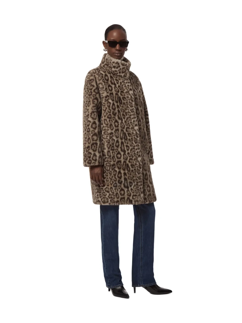 Apparis Blair jas van imitatiebont met luipaard-print Beige