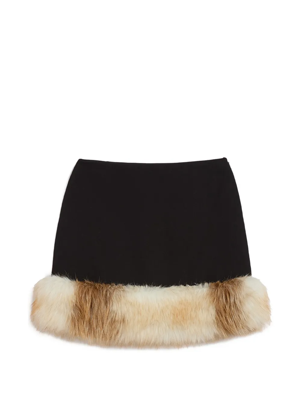 Apparis Meadow faux-fur trim mini skirt - Noir Apparis Meadow faux-fur trim mini skirt - Noir