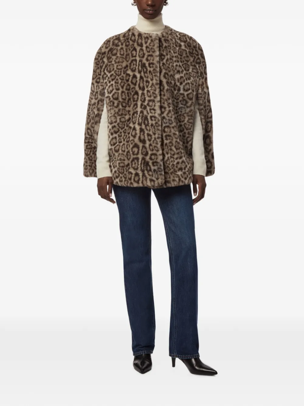Apparis Sloane cape met luipaard-print Bruin