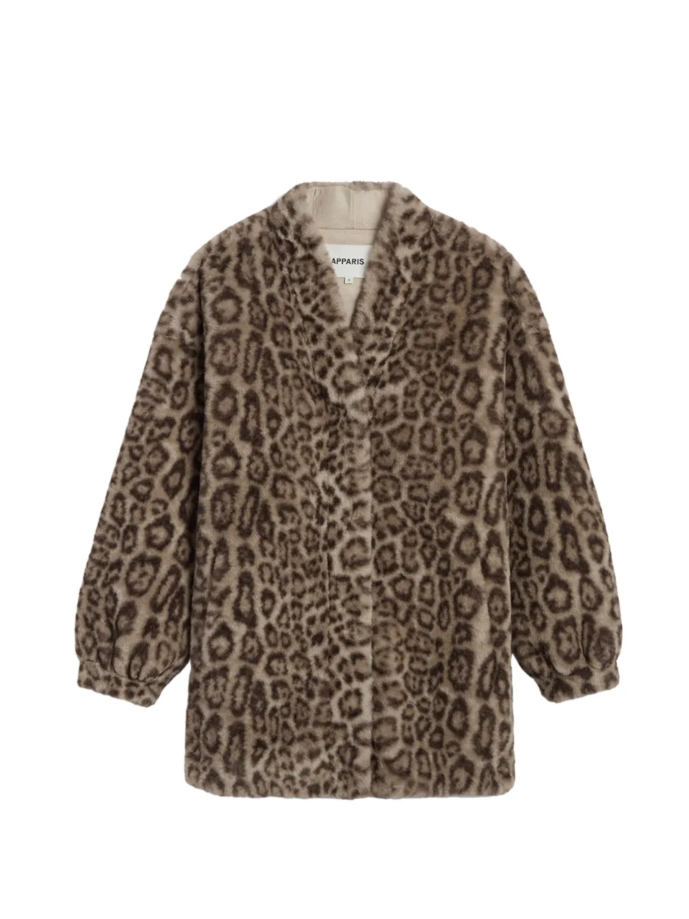 Apparis Jane jas van imitatiebont met luipaard-print Beige