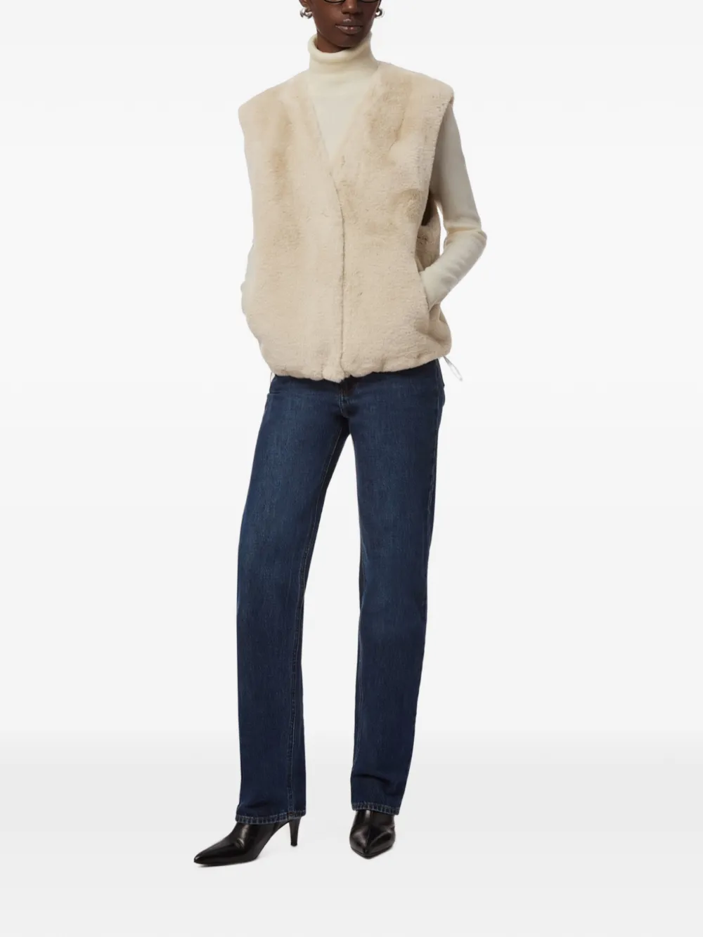 Apparis Lyle top van imitatiebont Beige