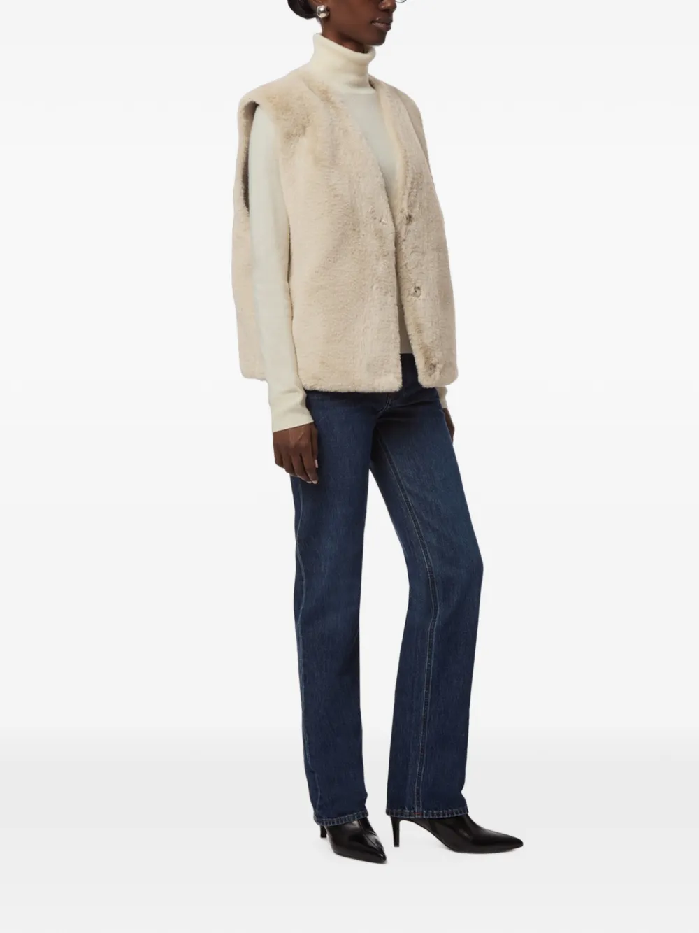 Apparis Lyle top van imitatiebont Beige
