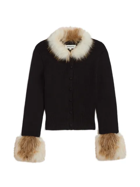Apparis Rosa faux-fur trim cardigan