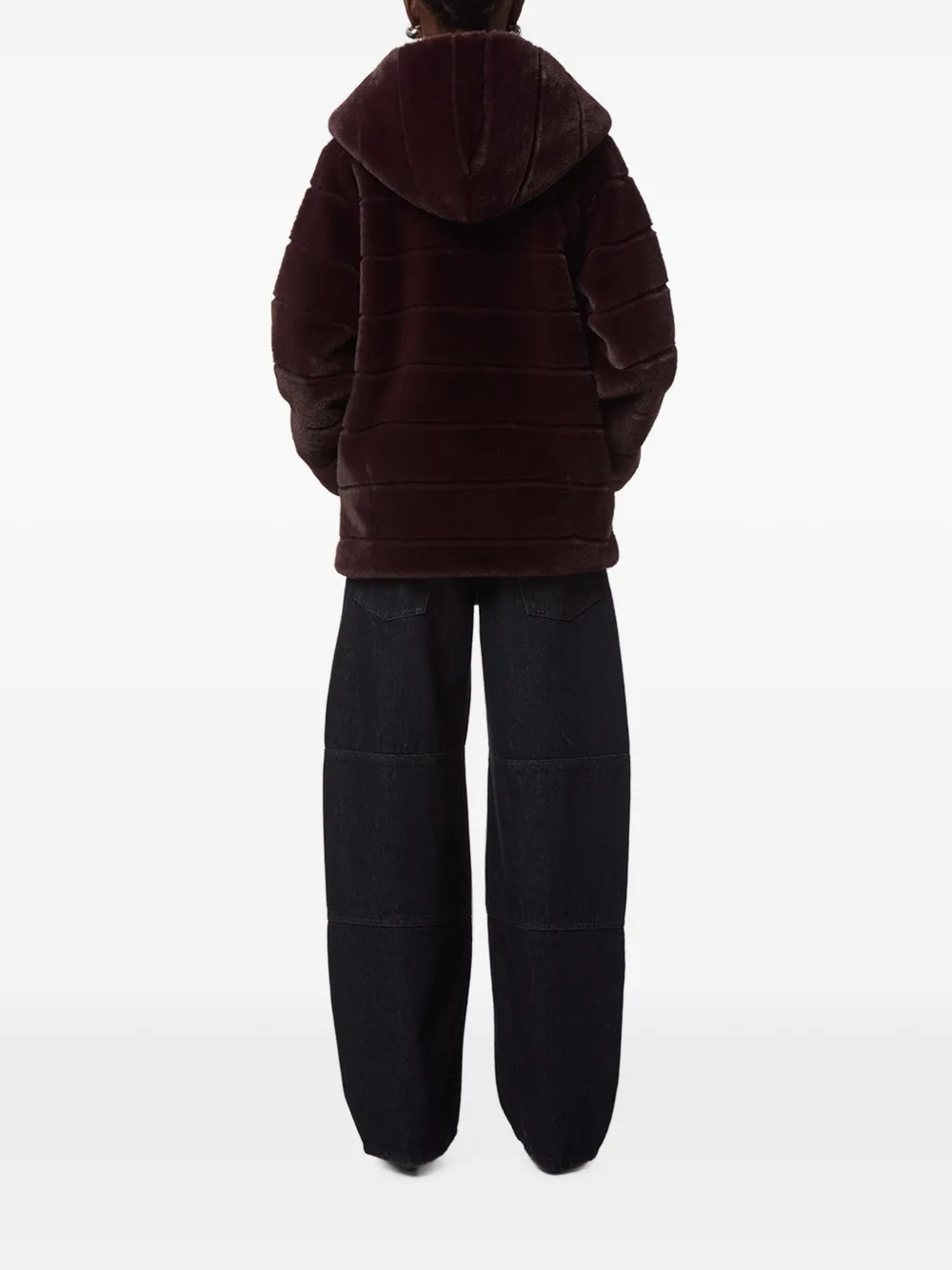 Apparis Goldy jas van imitatiebont met capuchon Rood