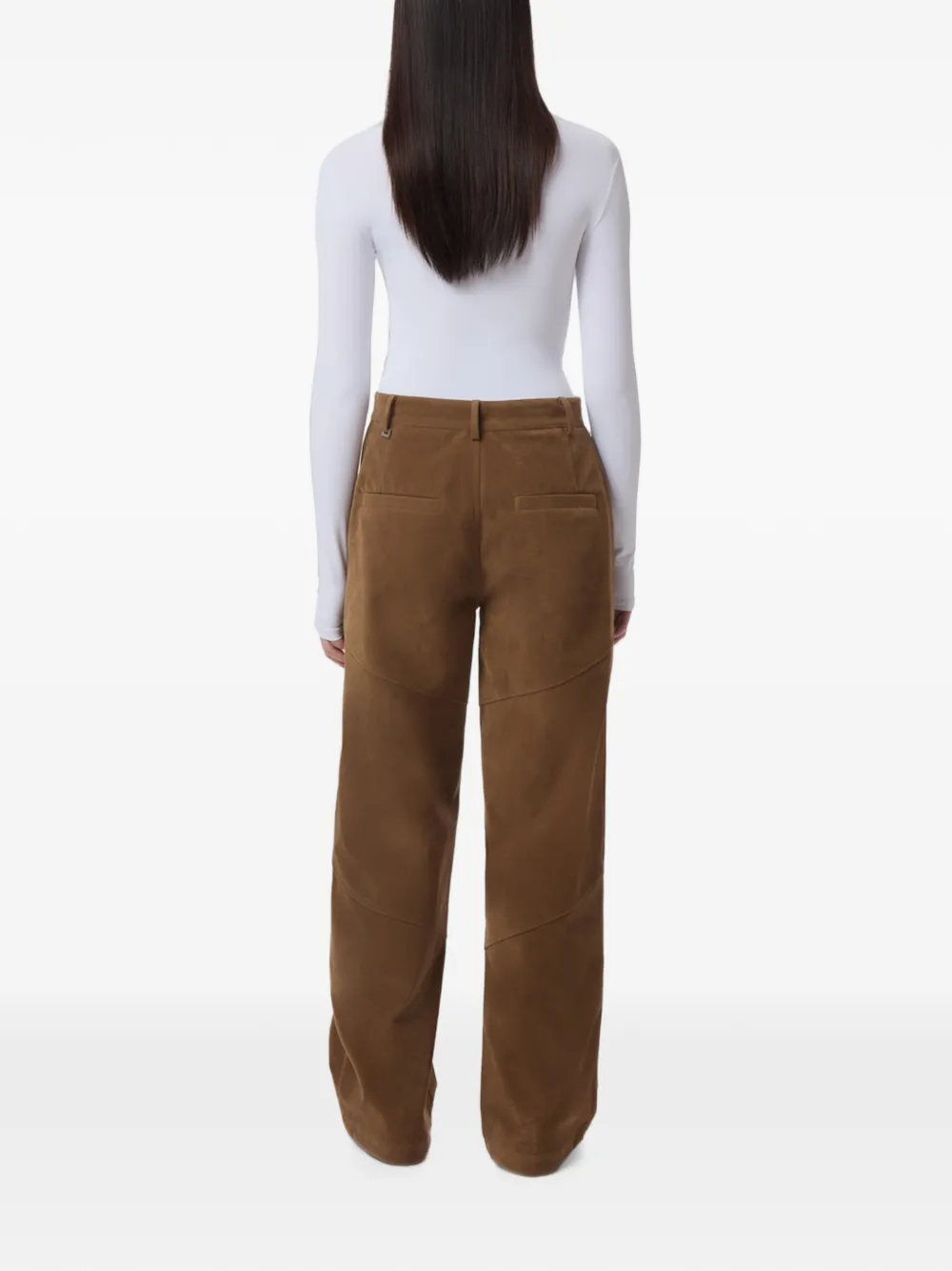 Apparis Kate cargo straight broek van imitatiesuède Bruin