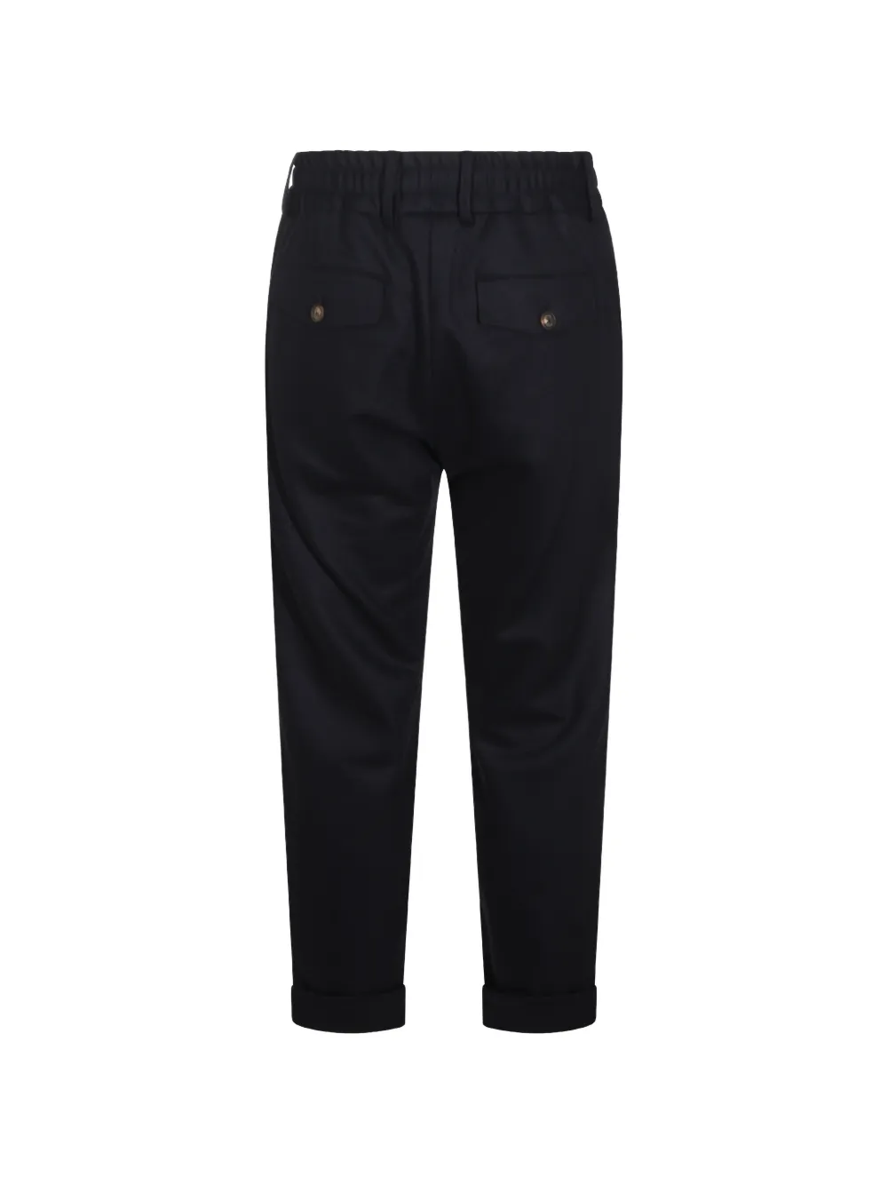 Eleventy drawstring-waistband turned-up-hem trousers Blauw