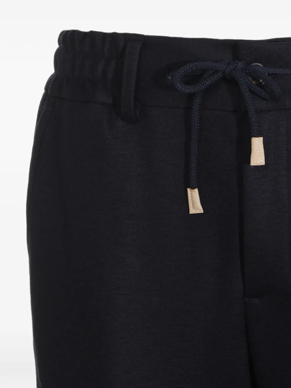 Eleventy drawstring-waistband turned-up-hem trousers Blauw