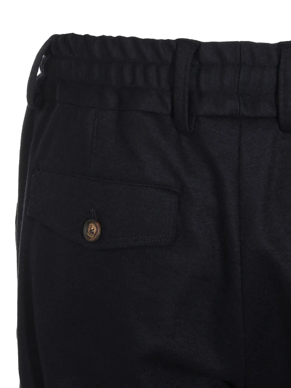 Eleventy drawstring-waistband turned-up-hem trousers Blauw