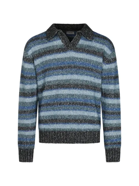 NN07 Erling striped polo-collar sweater