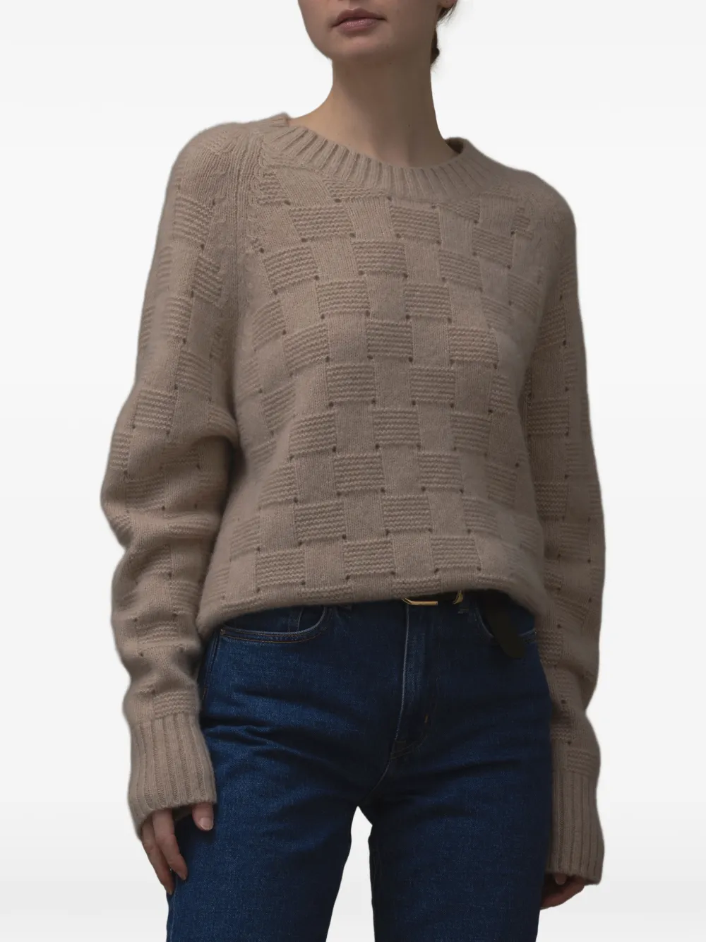 Allude Trui met ronde hals Bruin