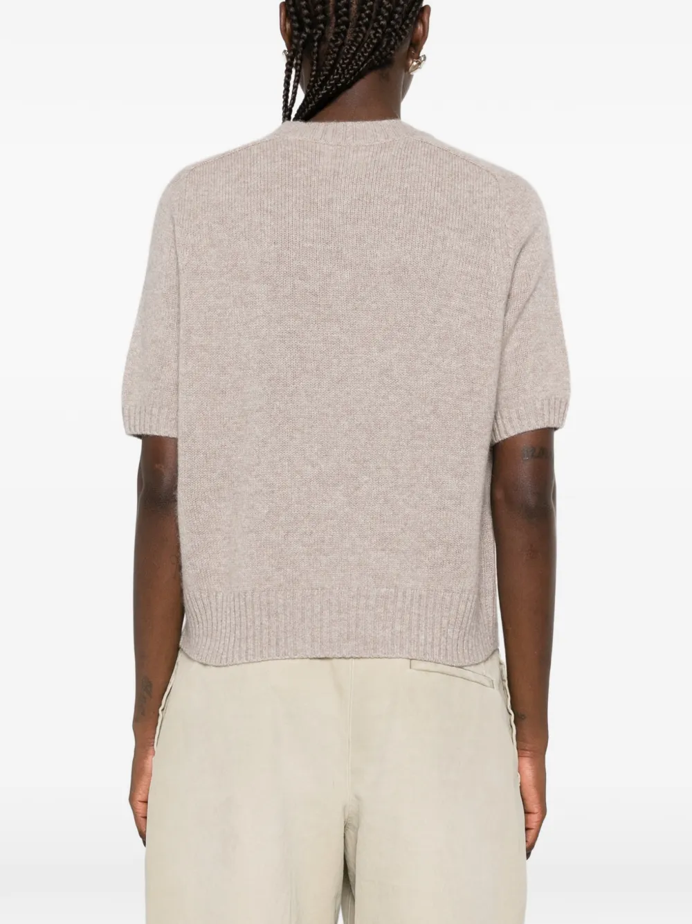 Allude short-sleeve cashmere sweater Beige