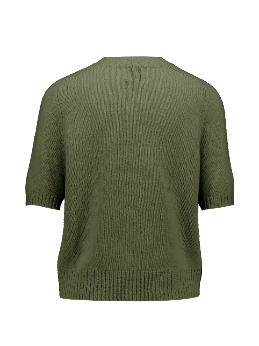 Allude Top met ronde hals en korte mouwen Groen
