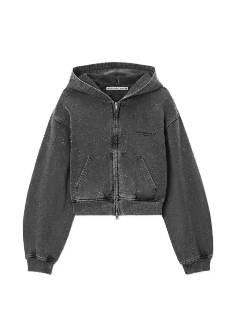 Alexander Wang crystal hotfix zip-up hoodie