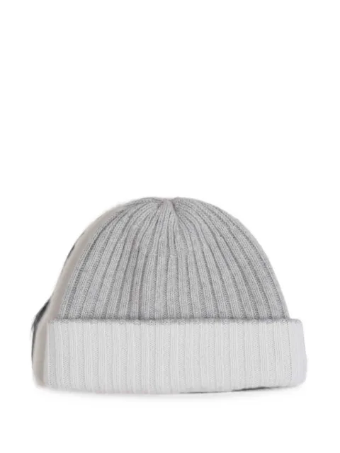 Fedeli two-tone ribbed-knit beanie hat