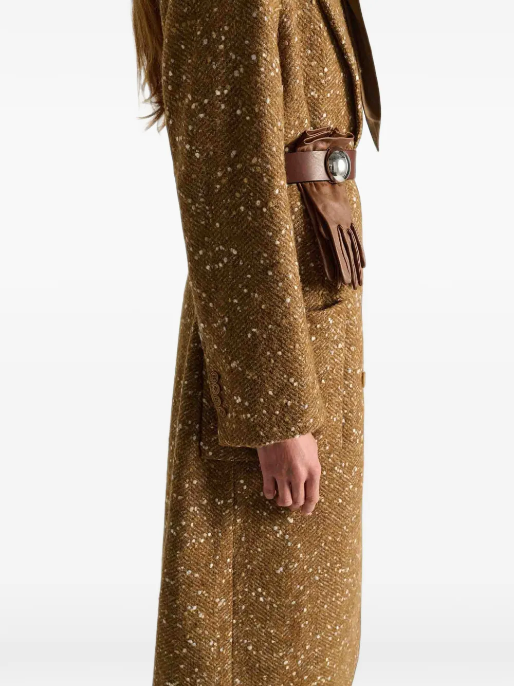 Dorothee Schumacher double-breasted tweed coat Bruin
