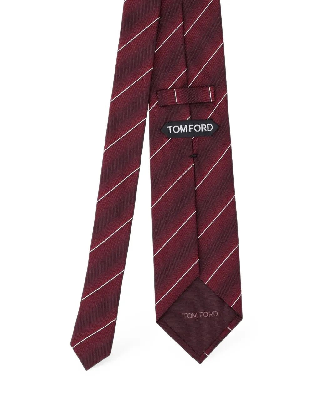 TOM FORD Gestreepte zijden stropdas Rood