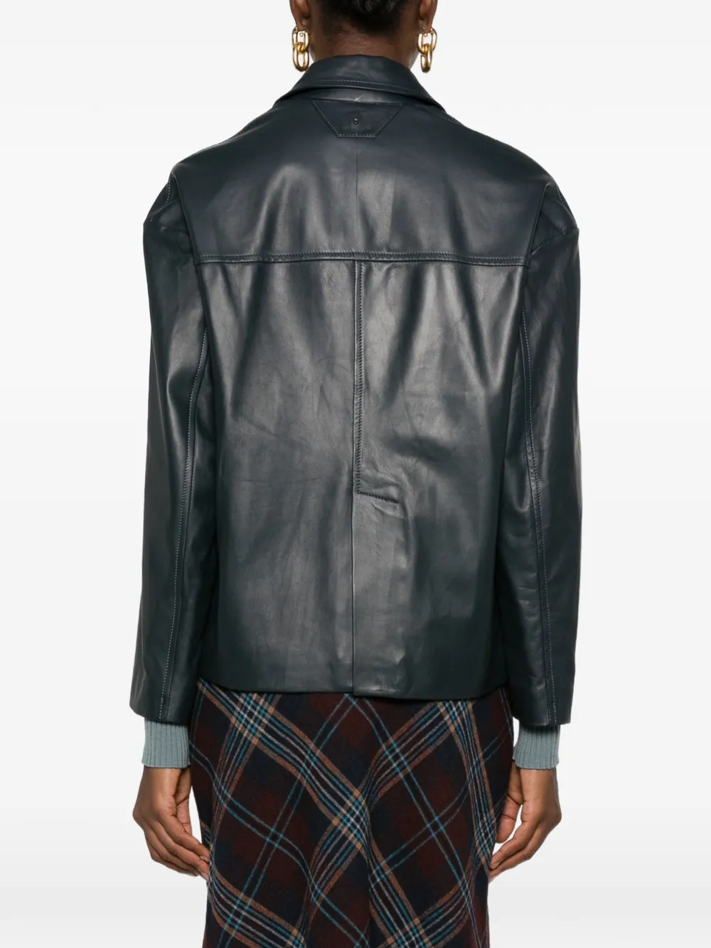 Salvatore Santoro Leren jack Blauw