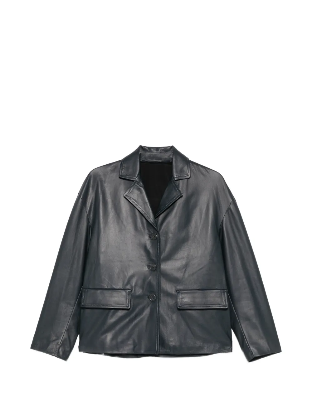 Salvatore Santoro button-up leather jacket - Blu