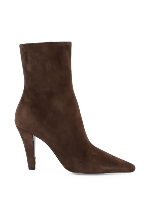 Saint Laurent Jill pointed-toe calf suede ankle boots