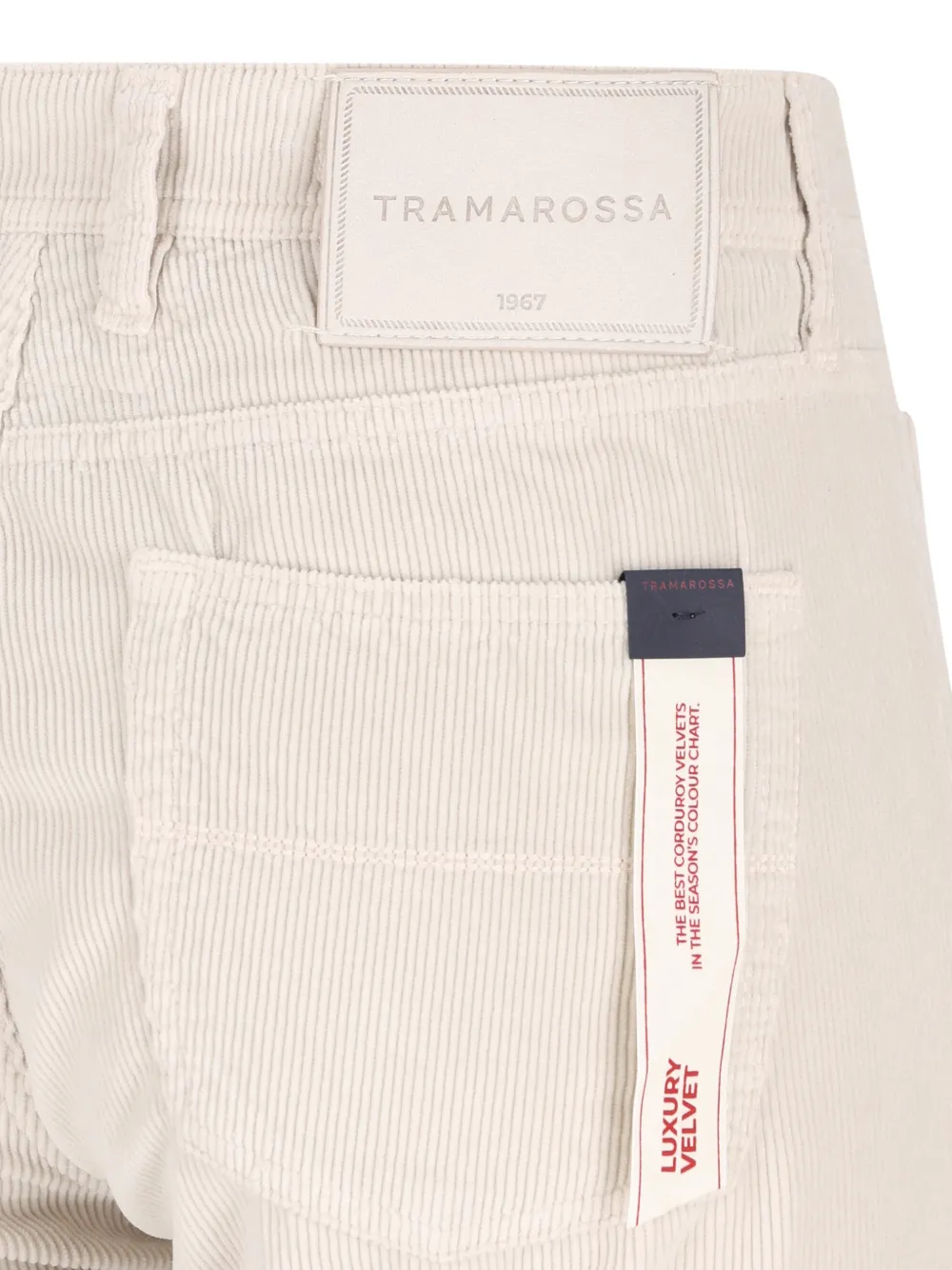 Sartoria Tramarossa Michelangelo ribfluwelen slim-fit broek Wit